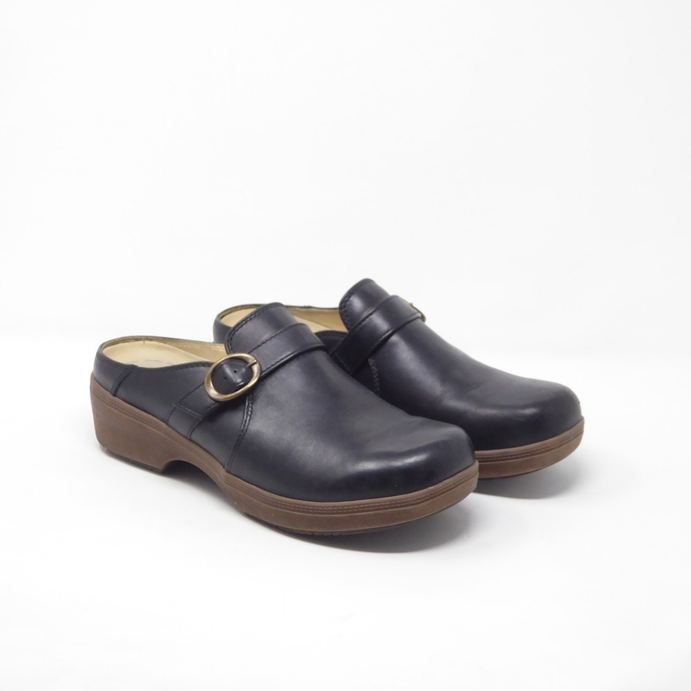 Samuel Hubbard Cascade Womens Clogs Black Leather Buckle Comfort Mule 10